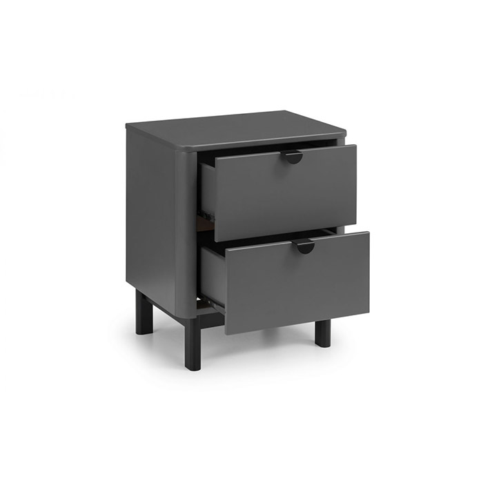 Chloe Storm Grey 2 Drawer Bedside - Click Image to Close